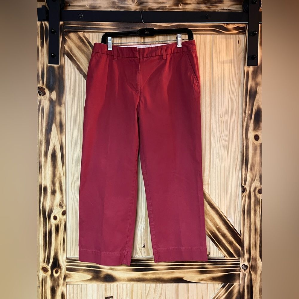 Lands End Cropped Trouser Red 8